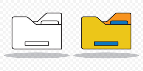 Poster - File folder icon set. Design for app, logo etc. File folder in flat style. Vector eps 10. 