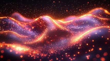 Poster - Dynamic light waves produce breathtaking visual effects in a digital setting