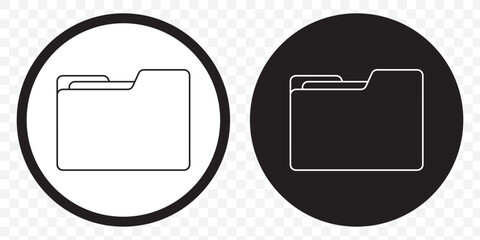 Poster - Folder icon vector set. Desktop black and yellow folder icon. Office document folder vector symbol. Empty file thin line sign. Archives files pictogram set. eps 10.