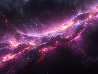Poster - Dynamic fiber optic cables forming abstract digital art in a virtual realm