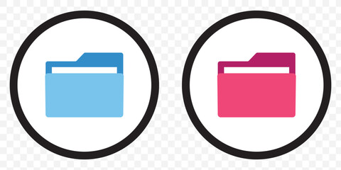 Poster - File folder icon set. Design for app, logo etc. Vector eps 10.