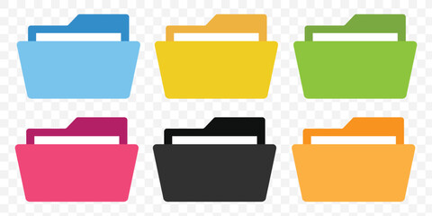 Poster - File folder icon set. Design for app, logo etc. Vector eps 10.