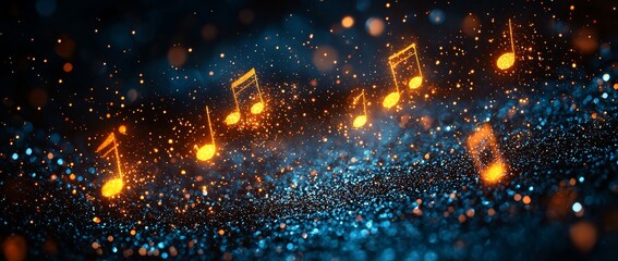 Poster - Through motion graphics in abstract digital art, dynamic music visualization generates a vibrant conceptual space