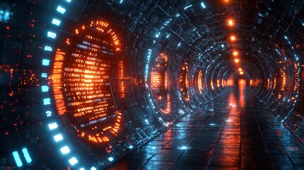 Poster - Abstract Futuristic Design Showcasing Circuit Elements and Shimmering Lights