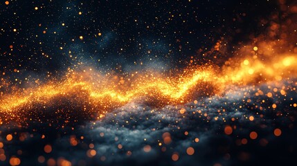 Poster - Abstract visuals of a vibrant environment in the digital realm, showcasing a dynamic energy burst, captured in close-up with a focus on light and motion