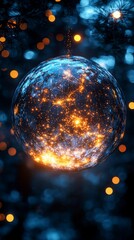Poster - Innovative abstract concepts come to life through a dynamic light sphere in a futuristic, technology-rich digital art environment