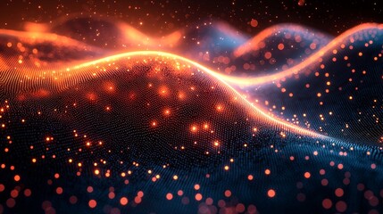 Wall Mural - a neon 3d abstract backdrop featuring wave texture, ideal for wallpaper or computer backgrounds, sym