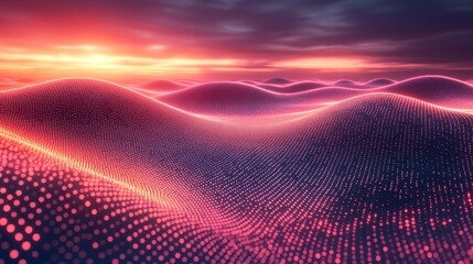 Poster - A scientific concept is illustrated through the dynamic visualization of DNA structures in a futuristic digital environment, utilizing 3D graphics and an abstract viewpoint