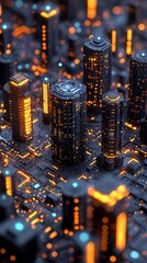 Poster - A futuristic depiction of data flowing through a digital space, presented as motion graphics in a virtual environment, offering an abstract view of technological advancement