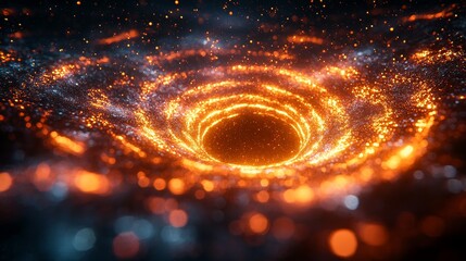 Poster - Engagement-focused close-up visual concept in digital realm video art, featuring a dynamic energy swirl animation against a dark background
