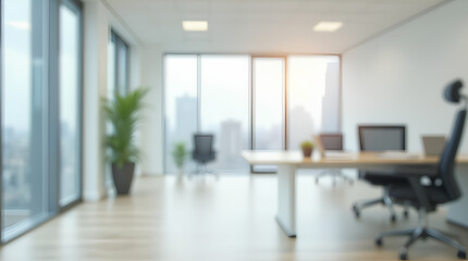 Wall Mural - empty white business office with blurred background