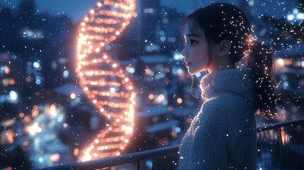 Poster - Vibrant visuals and captivating motion graphics depict an intricate blue DNA molecular structure, ideal for showcasing biological designs in tech-themed presentations and videos