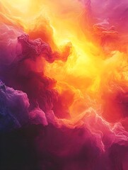 Wall Mural - a background of a bold gradient merging neon yellow with electric pink.