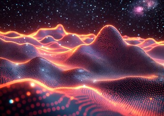 Poster - Abstract Colorful Grunge Lines, 3D Animation, Blue Background, Sci-Fi Motion Graphics, Virtual Space
