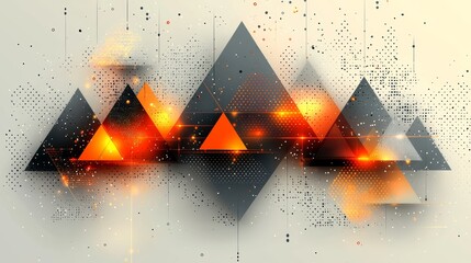 Poster - Video animation showcasing a seamless loop of tech geometric motion background with abstract triangles. Ultra HD 4K, 3840x2160