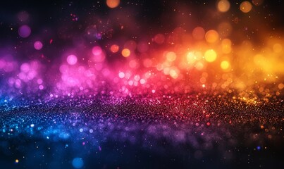 Poster - An abstract rainbow gradient in black, featuring a lively texture of multiple colors ideal as backgrounds, wallpapers, overlays, etc