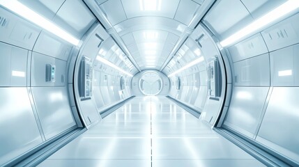 Poster - An abstract white background adorned with a 3D striped pattern and an interesting architectural minimalistic white and grey 3D render