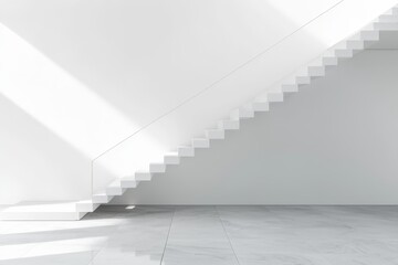 Poster - Sunlit art hall with a modern design, showcasing light grey concrete construction