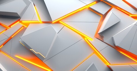 Poster - Rendering of an abstract architectural space with geometric arched elements