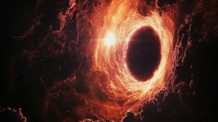 Wall Mural - a stellar ring of fire in a cosmic nebula