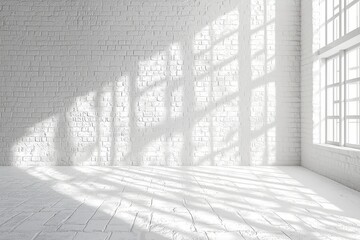 Poster - A minimalist interior architecture ensemble with white walls in an empty room