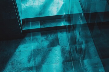 Poster - The exterior of a modern office building captured close-up, showcasing its glass and steel facade