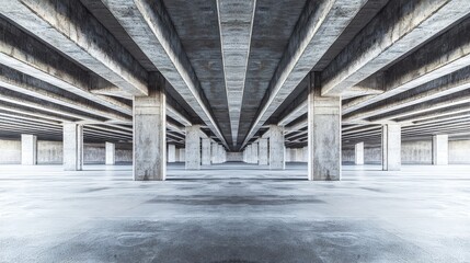 Poster - An empty rough concrete space within an abstract design, adorned with diagonal columns