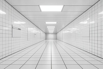 Poster - A backdrop featuring abstract futuristic architecture set against minimal technology in white