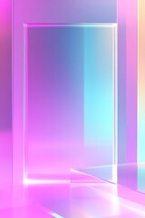 Poster - futuristic gradient background with soft neon transitions, geometric shapes, and clean copy space fo