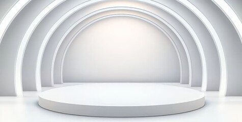 Wall Mural - An arch stands out in a minimalistic, abstract 3D background