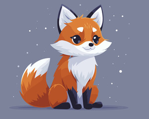 Wall Mural - Cute fox cartoon icon. Animal zoo life nature and fauna theme. Colorful design. Vector illustration.