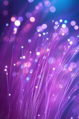 Poster - Vibrant Abstract Background Glowing Purple, Pink, And Blue Fiber Optic Lights With Bokeh Effect