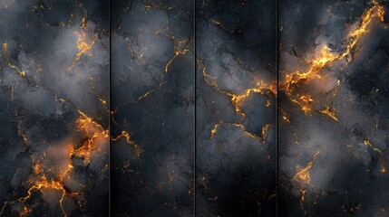 Wall Mural - Dramatic Black and Gold Abstract Background with Texture and Light