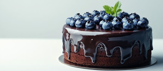 Aufkleber - Blueberry chocolate cake. with copy space image. Place for adding text or design