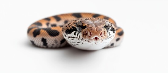 Poster - Argentine Leopard Boa on a white background. with copy space image. Place for adding text or design