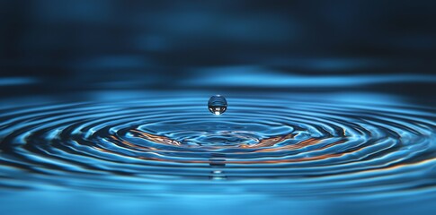 Aufkleber - Experience calming blue ripples in a mesmerizing 4K animation loop. Its smooth visual effects create a serene