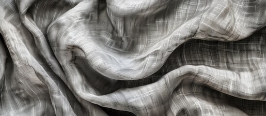 Leinwandbilder - Grey old canvas linen fabric design texture background Close up top view of a gray cloth pattern surface with empty copyspace on a plain seamless backdrop