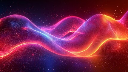 Aufkleber - A vibrant abstract image with swirling lines of light in diverse colors on a dark backdrop