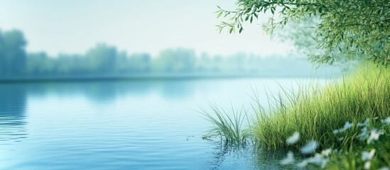 Aufkleber - Riverbank Natural backdrop with copyspace for text or lettering