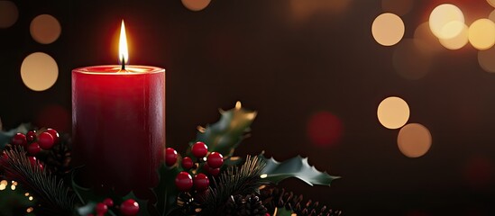 Poster - Christmas Candle. with copy space image. Place for adding text or design