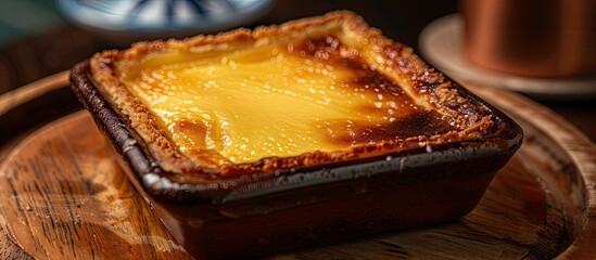 Aufkleber - Traditional Portuguese dessert known as Pastel de Belem. with copy space image. Place for adding text or design