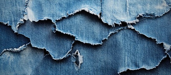 Poster - texture of torn denim jeans. with copy space image. Place for adding text or design