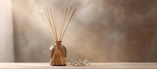 Aufkleber - Aromatherapy reed diffuser air freshener featuring a text space below High quality image. with copy space image. Place for adding text or design