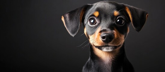 Aufkleber - Charming little puppy gazing at the camera. with copy space image. Place for adding text or design