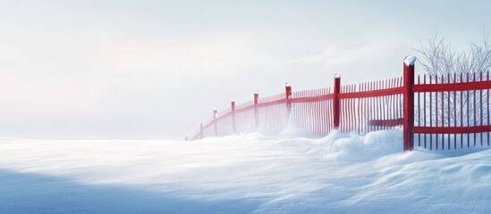 Poster - Barrier and Snow. with copy space image. Place for adding text or design
