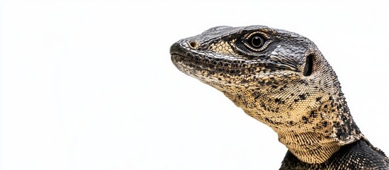 Aufkleber - Timor Monitor Lizard Varanus timorensis against a white background. with copy space image. Place for adding text or design