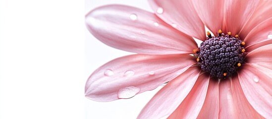 Aufkleber - pink flower against a white background. with copy space image. Place for adding text or design