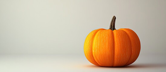 Fototapete - One small pumpkin A minimalistic autumn still life. with copy space image. Place for adding text or design