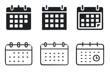Poster - Set of calendar symbols, calendar icon set, Calendar schedule flat icon set apps and websites vector illustration