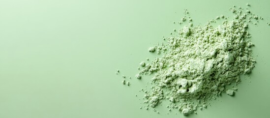 Aufkleber - Sample of scrub on a light green background viewed from above Space for text
